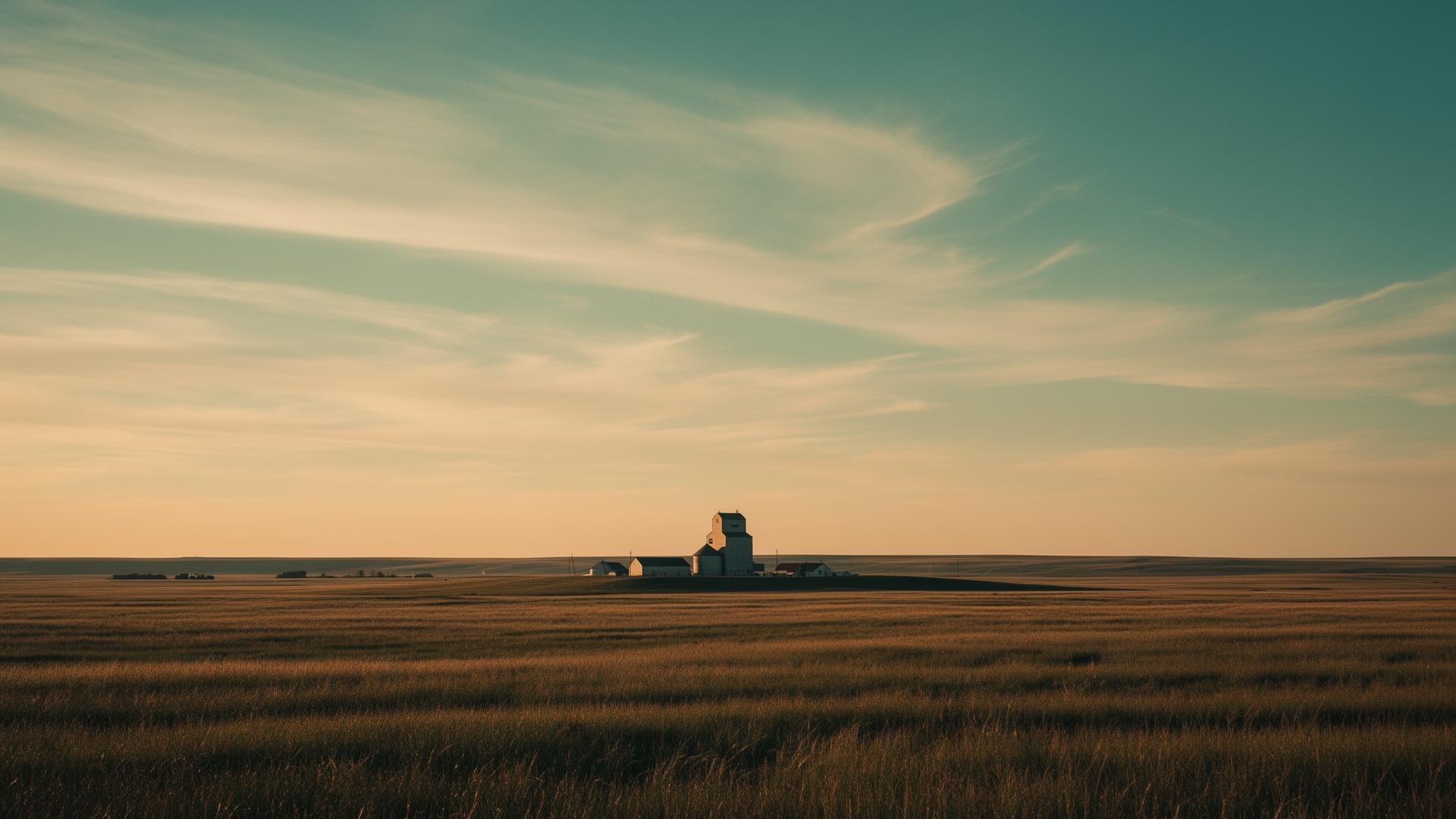 Saskatchewan prairie at golden hour