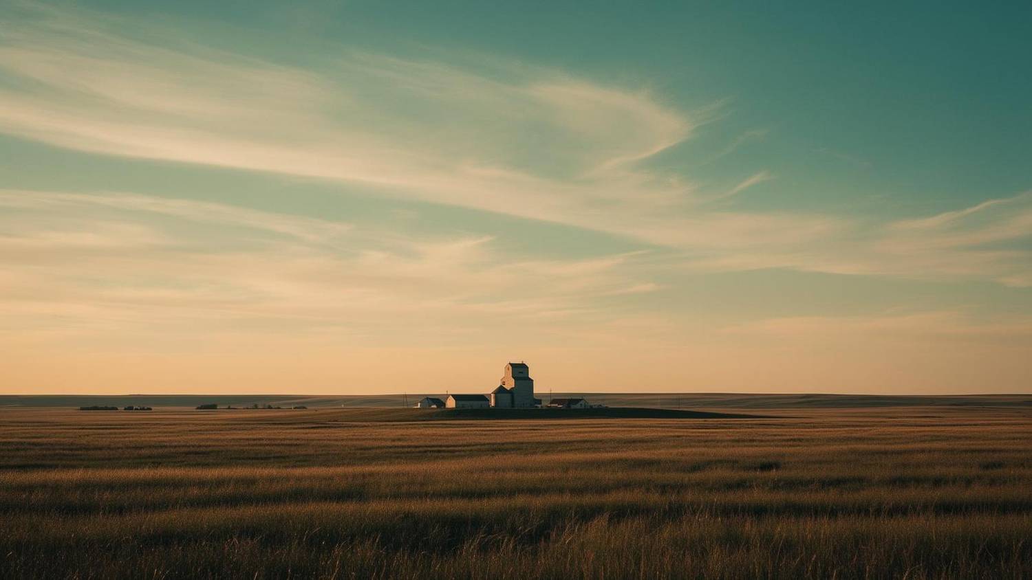 Saskatchewan prairie at golden hour